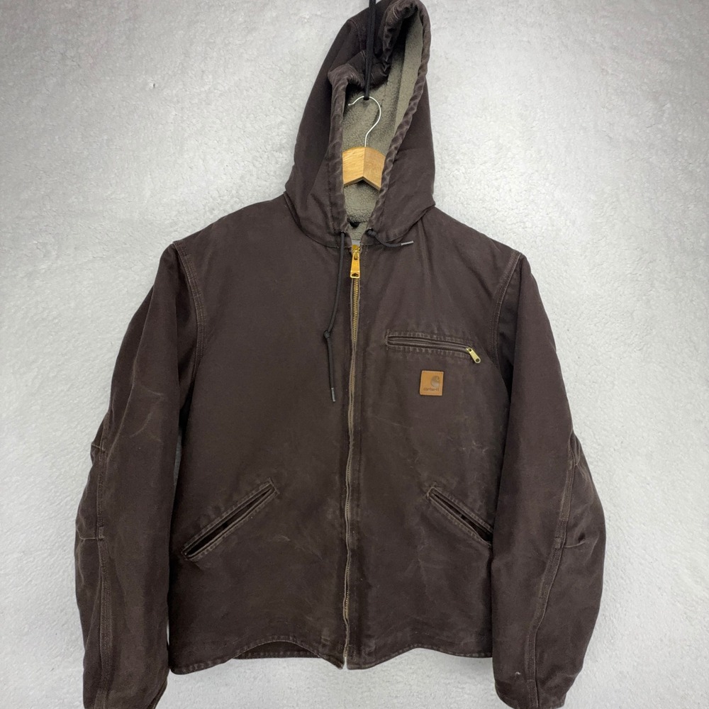 Carhartt Sierra Jacket Sherpa Lined Mens Medium J141 DKB Dark Brown